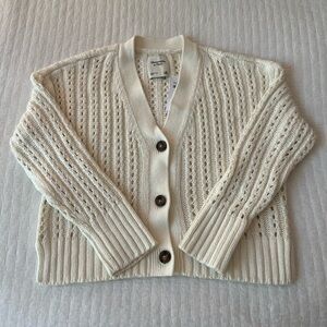 NWT Abercrombie Open Knit Cropped Cardigan